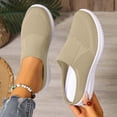 thumbnail image 2 of Women's Mesh Knit Slip Breathable On Mule Sneakers Lightweight Soft Sole Backless Walking Shoes Comfortable Casual Flat Clogs Hollow Out Spring Summer Shoes Footwear Flat Trendy Shoes, 2 of 5