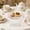 Clear#2, variant on Serving Plates Set of 8 with Base Plastic Dessert & Snack Trays for Home Dining Table, Small Storage Organizer, 15x13.5cm, White Brown Yellow Clear, Stackable, Lightweight, Durable