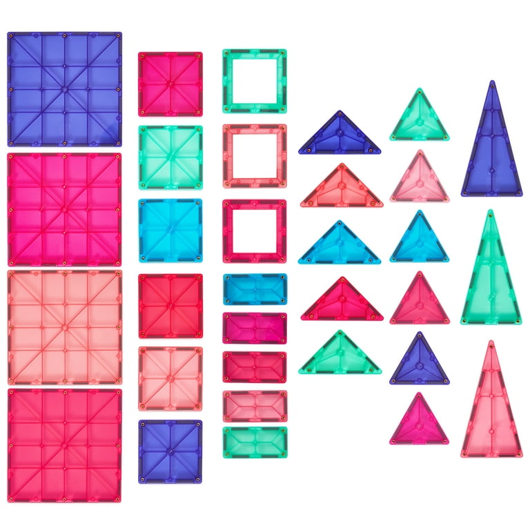 Best Choice Products 110-Piece Kids Magnetic Tiles Set, Educational  Building STEM Toy w/ Case - Pink