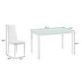 thumbnail image 4 of Veryke 5 Piece Dining Table Set, Glass Table with 4 High Back Chairs - White, 4 of 8