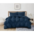thumbnail image 3 of Truly Soft Cloud Puffer Boxed Pleat 100% Microfiber Polyester Dark Blue 3-Piece King Comforter Set, Solid Casual themed, Adult Bedding, OEKO-TEX Certified, 3 of 9