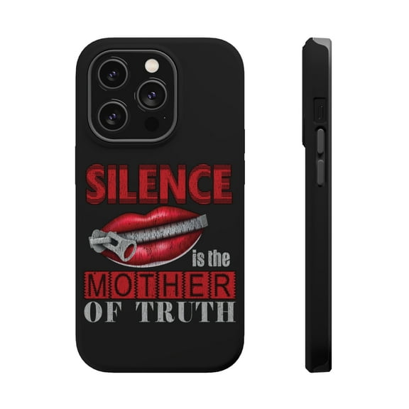 DistinctInk Tough Case for Apple iPhone 15 PRO (6.1" Screen), Compatible with MagSafe Charging - Silence Mother Of Truth