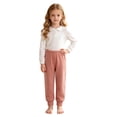 thumbnail image 3 of Gubotare Cute Clothes for Teen Girls Girl's Baggy Sweatpants Wide Leg Casual Loose Long Pants Size 7-8 (Orange,7-8 Years), 3 of 5