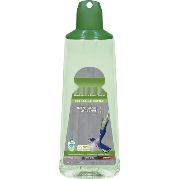 Multi-Surface Hard Floor Cleaner Spray Mop Cartridge - 34 fl oz - Unscented - Refillable - Residue-Free Floor Cleaning Solution Spray Mops - Stone, Tile, Laminate, Vinyl Floors