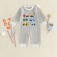 thumbnail image 2 of Baby Boy Fall Clothes Newborn Winter Outfit Truck Embroidered Jumpsuit Waffle Striped Long Sleeve Romper Onesie Kaprioy Boys Clothes Fall Winter, 2 of 4