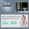 thumbnail image 3 of Wide Rain Shower Head With Handheld Spray Combo And Extention Arm 12 Inch Waterfall Rainfall High Pressure Square Shower Heads Dual Showerhead With 3Way Diverter Height Angle Adjustable Chrome, 3 of 8