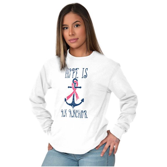 BCA Pink Ribbon Hope is An Anchor Women's Long Sleeve T Shirt Brisco Brands S