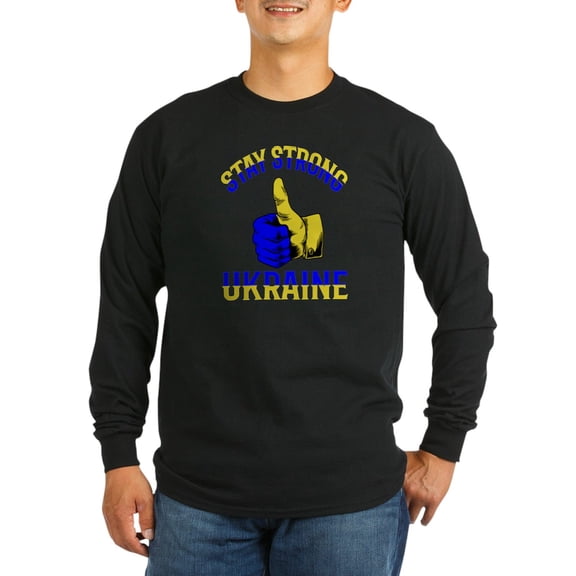 CafePress - Stay Strong Ukraine Support Uk Long Sleeve T Shirt - Long Sleeve Dark T-Shirt