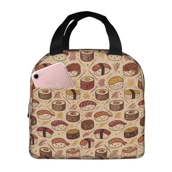 Japaness Sushi Lunch Box ,Leakproof Insulated Lunch Tote For Adult Men Women,Reusable Lunch Cooler Tote Bag For Office Work Picnic