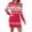 Hot Pink, variant on Fiaer Women's Cute Christmas Sweater Dress Long Sleeve Crew Neck Reindeer Floral Printed Oversized Pullover Tunic Tops Red XL