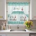 thumbnail image 2 of Happy Easter Swag Curtains Valance & Tier Set, Gnomes Easter Egg Spring Floral Green Flower Bunny Border 3 Pcs Set Kitchen Swag Valances and Tiers 24 Inch Length Rod Pocket Curtain Drapes for Bedroom, 2 of 9