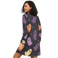thumbnail image 2 of FORMRS Womens Long Sleeve Nightgowns Crew Neck Sleep Shirt Soft Pajamas Sizes S-3XL, Halloween Purple Ghosts, 2 of 8
