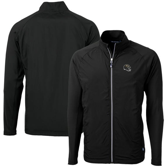 Men's Cutter & Buck  Black Baltimore Ravens Helmet Adapt Eco Knit Hybrid Recycled Full-Zip Jacket