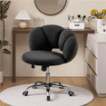 thumbnail image 3 of Alden Design Upholstered Desk Chair with Cloud Shaped Backrest, Black, 3 of 7