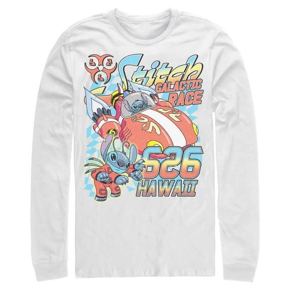 Mens Lilo & Stitch Hawaiian Galactic Race Long Sleeve Shirt