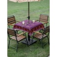 thumbnail image 3 of Outdoor Tablecloth with Umbrella Hole and Zipper, Purple Boho Square Table Cloth 54x54 Inch Waterproof Tablecloth, Country Abstract Geometric Ethnic Aesthetic Picnic Table Cover for Patio Camping, 3 of 7