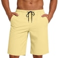 thumbnail image 2 of Sookity Mens Beach Shorts Summer Casual Board Shorts Sports Loose Fit Hiking Shorts Swim Trunks Lightweight Lounge Pants with Pockets Yellow,S, 2 of 8