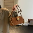 thumbnail image 4 of Baguery Women's Gold Chain Shoulder Bag - Suede Small Square Crossbody, Autumn/Winter All-Match Fashion Bag (8.2×3.1×4.7in)​, 4 of 8