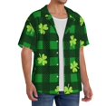 thumbnail image 4 of Naloa Happy St. Patrick's Day5 Men's Loose Fit Cuban Collar Short-Sleeve Shirt with Button-down and Chest Pocket for Everyday Wear Outings - Small, 4 of 7