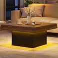 thumbnail image 4 of Gymax LED Coffee Table w/Adjustable Light Colors Speed & Brightness Remote Control Coffee & Black, 4 of 10