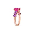 thumbnail image 2 of 3.21 Carat (Ctw) Pink Topaz and Africa Amethyst Ring in Rose Sterling Silver for Women, 2 of 6