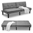 thumbnail image 6 of TrumanPick Memory Foam Futon, Convertible Sofa Bed, Linen Upholstery, Gray, 6 of 9
