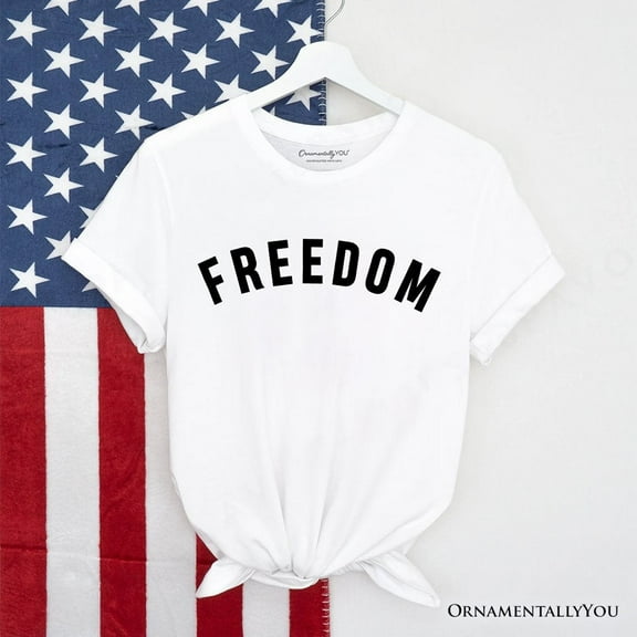 Freedom Patriotic T-Shirt, Minimalist USA Tee for Proud Americans