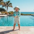 thumbnail image 6 of Fozruso Baby Boys Swimsuit Long Sleeve Rash Guard Swimwear Baby Boy Swim Trunk With Hat Set 3 Piece Toddler Bathing Suit Two-Piece Swimwear Sizes 18-24 Months, 6 of 6