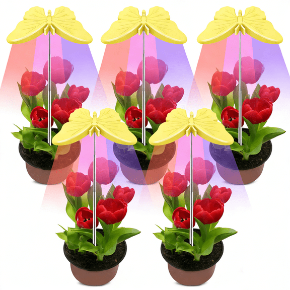 5 PCS Grow Light for Indoor Plants Growing, Full Spectrum Plant Lamp Auto On/Off Timing & 9 Dimming