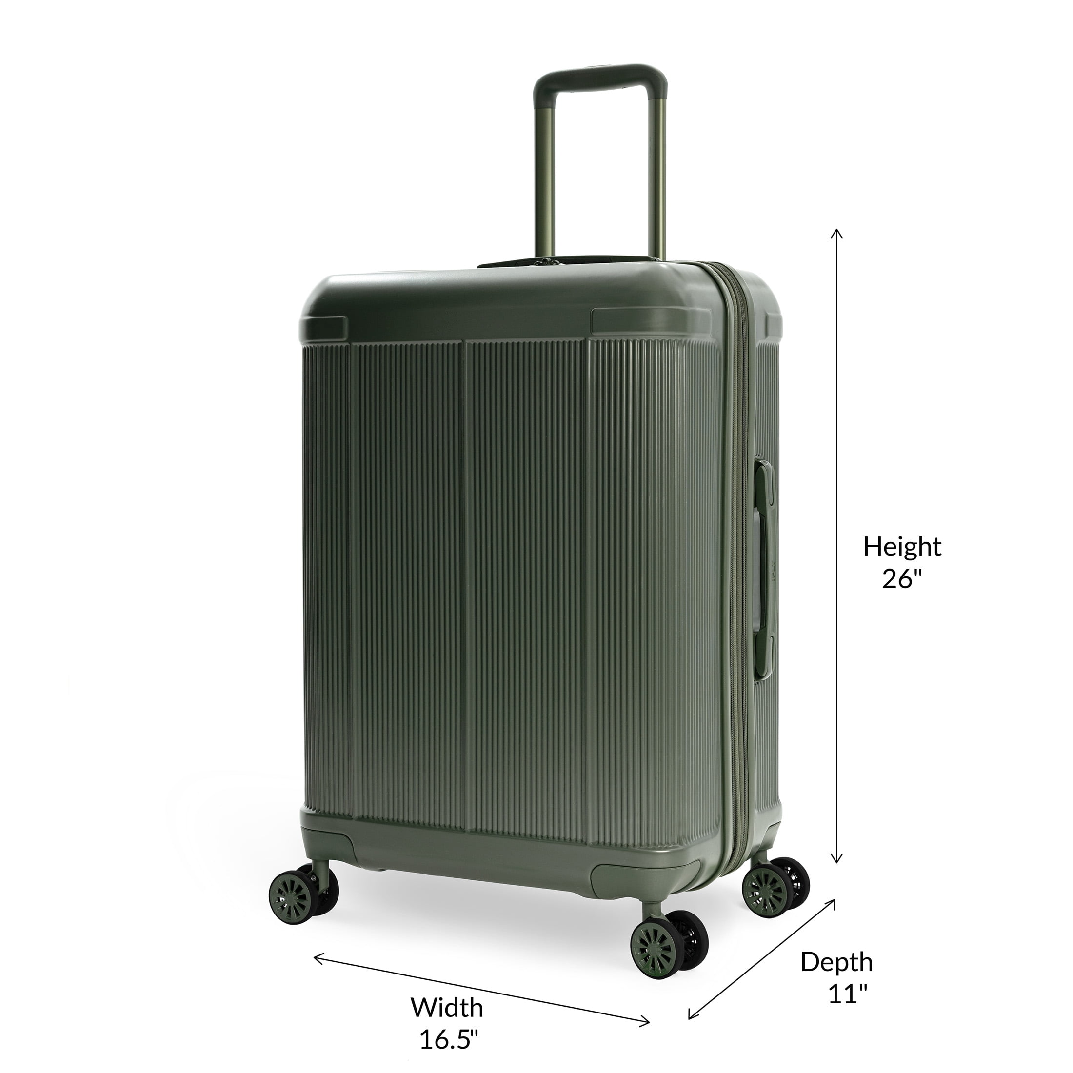 iFLY Rise 2-Piece Hardside Luggage Set, 20" Carry-On & 24" Expandable Checked Spinner, Moss