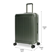 iFLY Rise 2-Piece Hardside Luggage Set, 20 Carry-On & 24 Expandable Checked Spinner, Moss