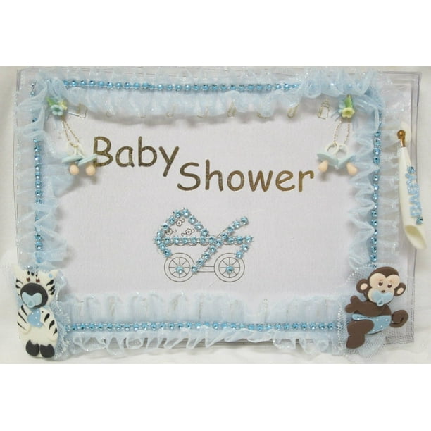 Blue Safari Baby Shower Guest Book Keepsake Gift - Walmart.com - Walmart.com
