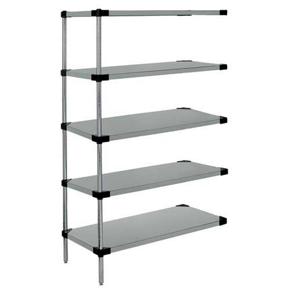 24" Deep x 42" Wide x 96" High 5 Tier Solid Galvanized Steel AddOn
