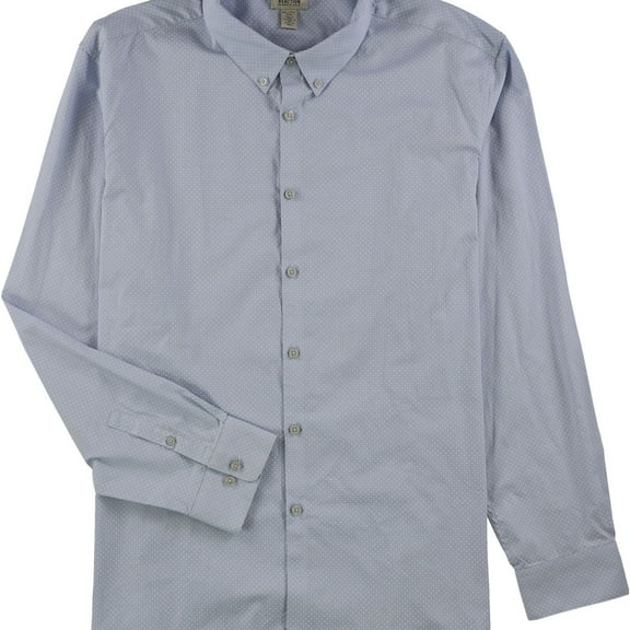 Kenneth Cole Mens Printed Button Up Shirt, Blue, XX-Large