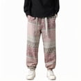 thumbnail image 2 of Pantalones de hombre de longitud completa con estampado de punto Zang-zang, bolsillos con cordón ajustable, cintura elástica, pantalones de pierna recta, pantalones de poliéster para hombre, 2 of 6