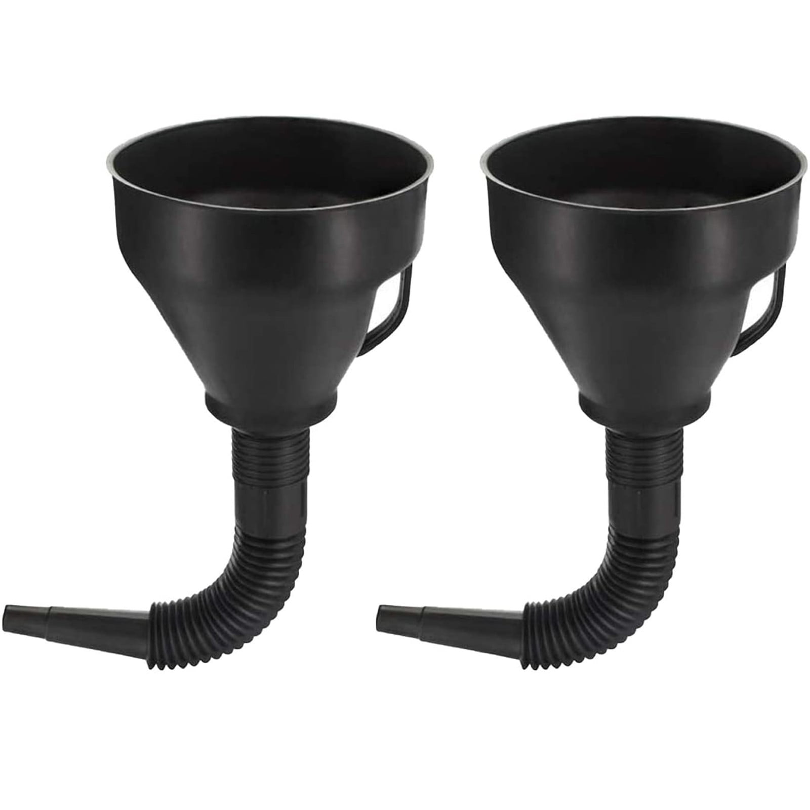 Set of 2 Jumbo Oil Funnels with Flexible Extension and Filter