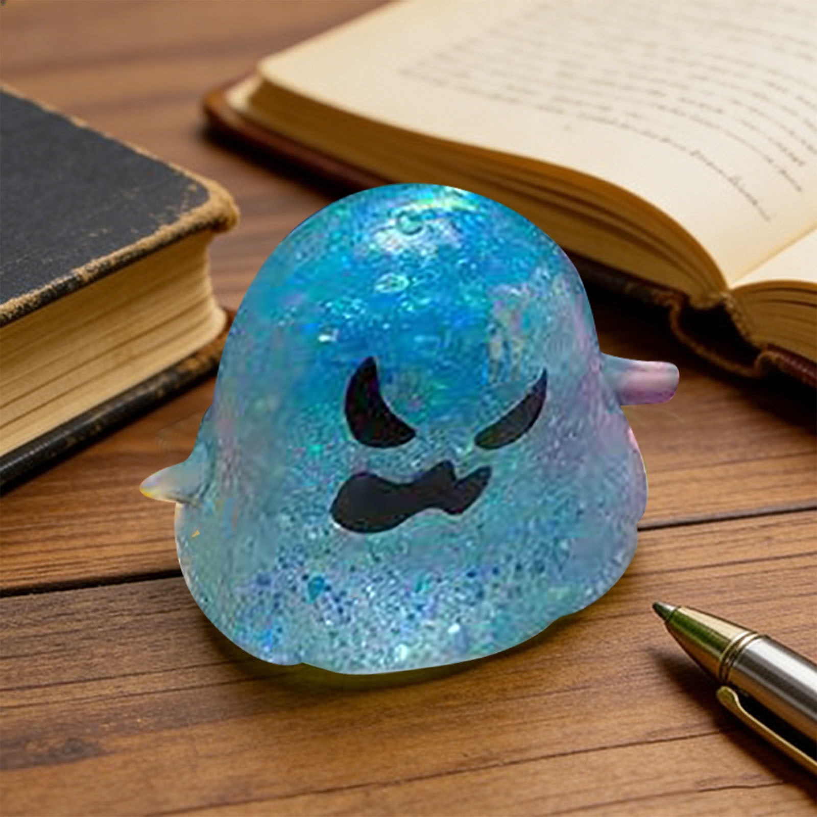 Fufafayo Ghost Sensory Ball, Stress ReliefToyFor Adults, Cute Dough Ball Stuffed Bun, Soft Decompression Dough for Anxiety, Desk Decor for Office Bedroom Living Room