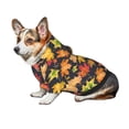 thumbnail image 7 of Fotbe Colorful Maple Leaves Print Small Dog Sweater Hoodies Pet Grey Hooded Soft Fleece Sweatshirts with Pocket Fall Winter Puppy Cat Sweaters Warm Clothes-XX-Large, 7 of 7