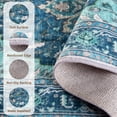 thumbnail image 5 of Jolicasa Area Rugs 8'x10', Washable Rug Non-Slip Soft Low Pile Vintage Distress Floral Rug for Living Room Bedroom Dining Room Office Decor, Teal Green Turquoise, 5 of 10