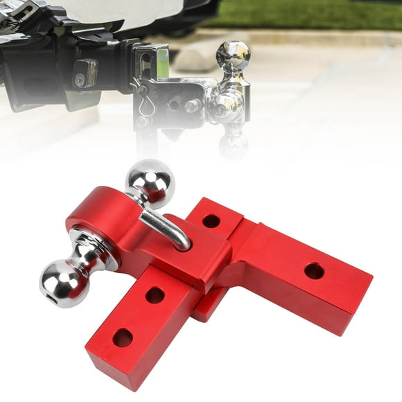 Dual Ball Hitch Mount with 6in Adjustable Drop, Universal for Boats, Campers, Livestock Trailers, Motorcycles