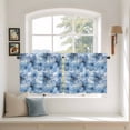 thumbnail image 3 of Blue Floral Spring Tier Curtains, Watercolor Art Elegant Botanical Light Filtering Kitchen Curtains, 2Pcs Rod Pocket Half Window Treatments Panels for Sink Cafe Cabinet Camper 27.5x36 Inches, 3 of 9