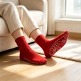 thumbnail image 4 of Cmfcve Women's Warm Non-Slip Socks Cotton Silicone Grips On Sole Ankle Socks for Indoor Home Wear 2 Packs, 4 of 4