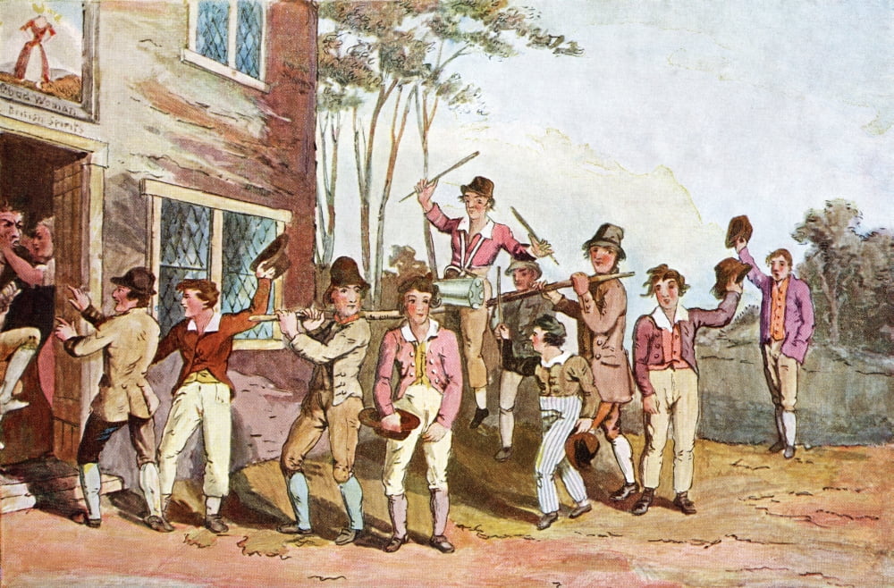 Riding The Stang An Old Yorkshire Custom Used By A Community To Express Displeasure At Transgressions Such As Wife Beating A Neighbour Resembling The Guilty Party Would Be Mounted On A Pole Or Ladder