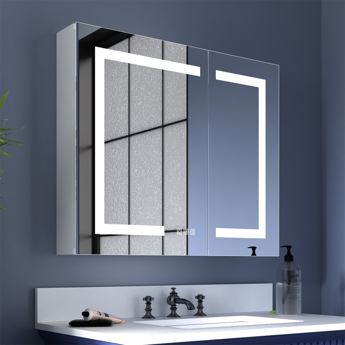 ExBrite 30 x 26 inch Bathroom with Mirror And Light Recessed or