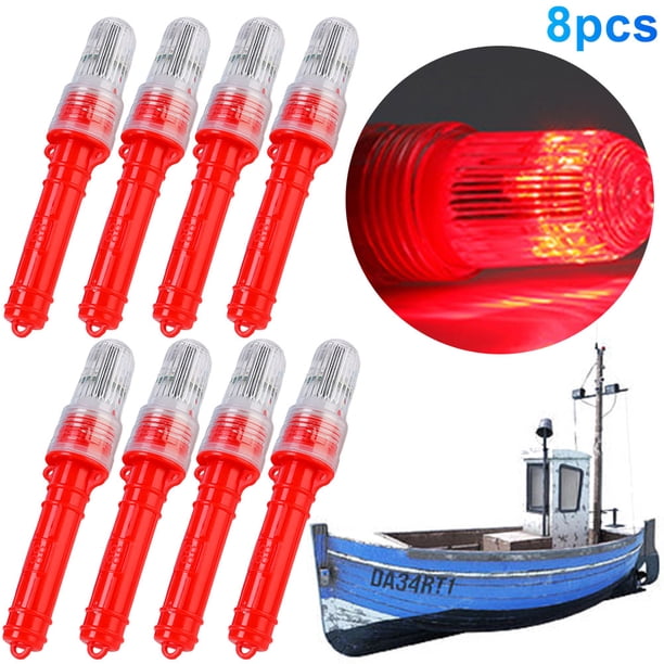 Lámpara Baliza LED Luces Camping Impermeables Plástico para Artes Pesca () Rojo