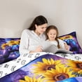 thumbnail image 5 of Castle Fairy Purple Galaxy Gamer Full Size Comforter Sets,Floral Sunflowers Bedding Sets, 5 of 8