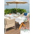 thumbnail image 4 of Outdoor Tablecloth with Umbrella Hole and Zipper, Watercolor Roses Rectangle Table Cloth 54x80 Inch Waterproof Tablecloth, Spring Flowers Leaves Butterflies Botanical Picnic Table Cover for Patio, 4 of 7