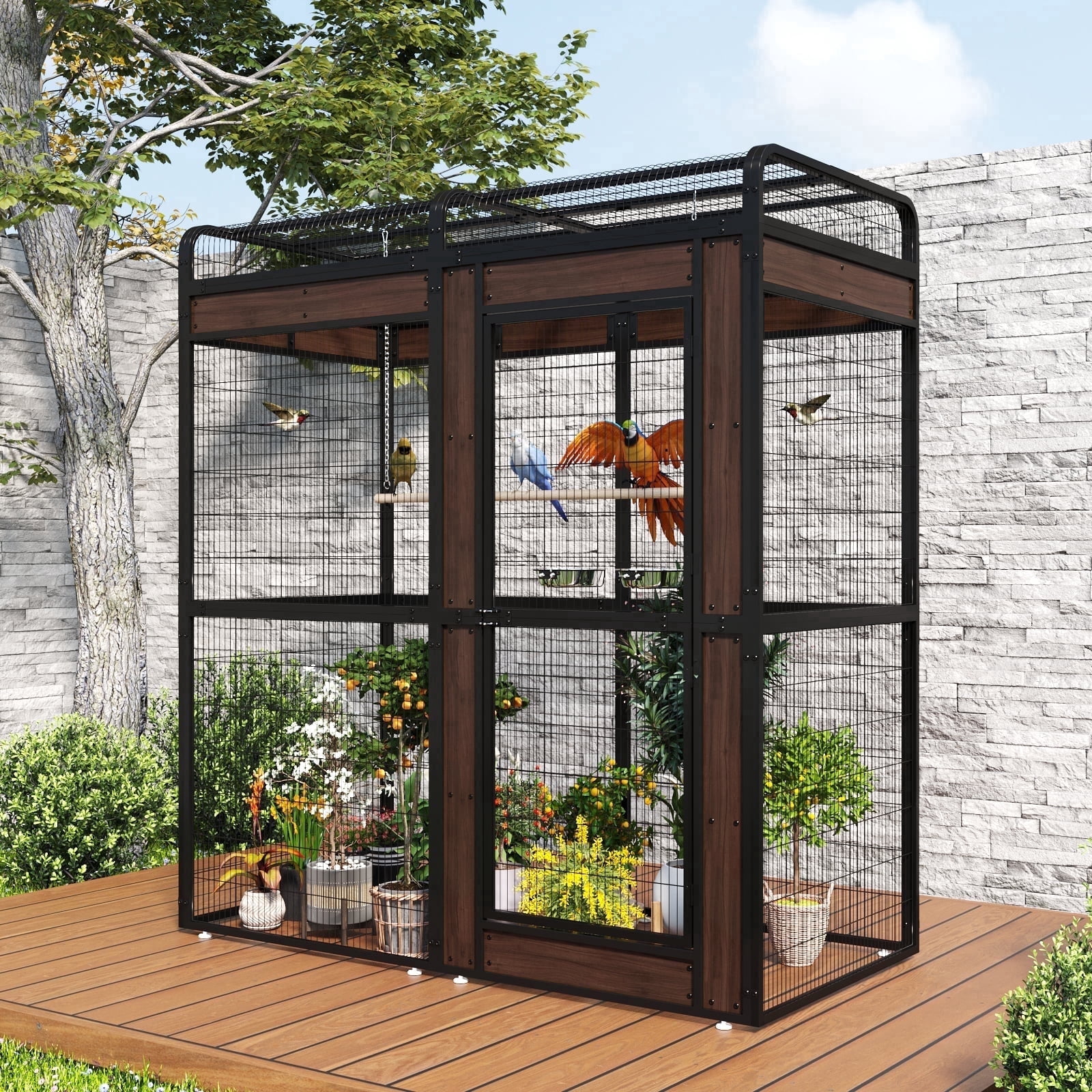 Walnest (69in) Large Birdcage Heavy Duty Bird Aviary with 2 Feeding Bowls& Feedable Door for Parrot Eagle Pigeon Hornbill