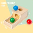 thumbnail image 2 of Busy Edition Juguetes Montessori Caja de permanencia de objetos Sonido suave Bola de madera para bebés Juego de caída para niños pequeños de 6 meses 1 2 3 años Juguete infantil de edad temprana (rojo, 2 of 5