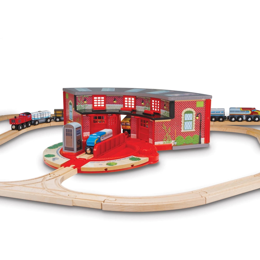 Melissa & Doug Roundhouse and Turntable Train Accessory Set - Walmart.com - Walmart.com